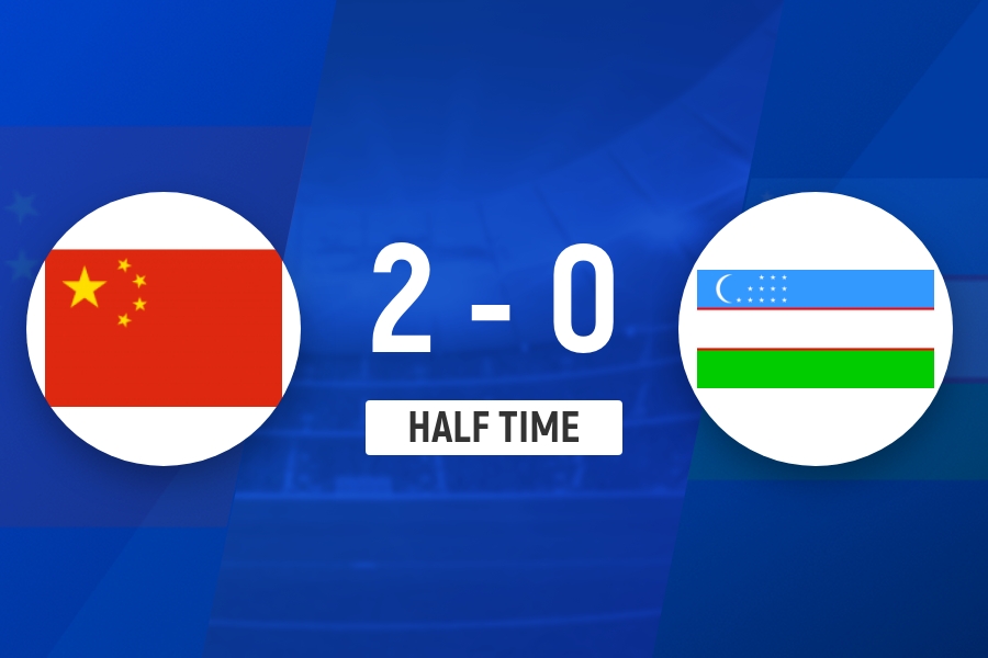 半场-U20女足2-0乌兹别克斯坦女足 余佳琪传射建功曾雨佳头球破门